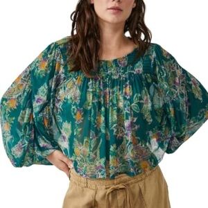 Free People Women's Up for Anything Top, Emerald Combo, XS NWT